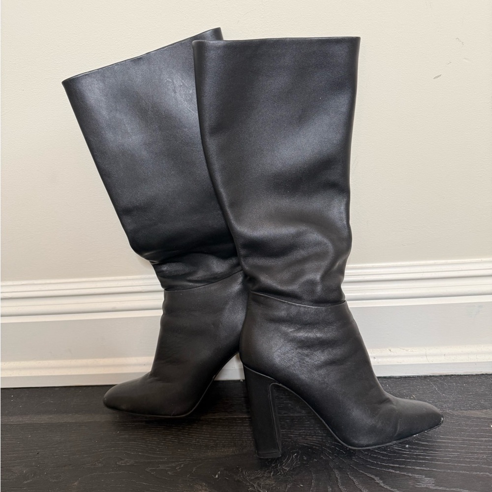 Steve Madden Black Heeled Boots - Picture 2 of 2